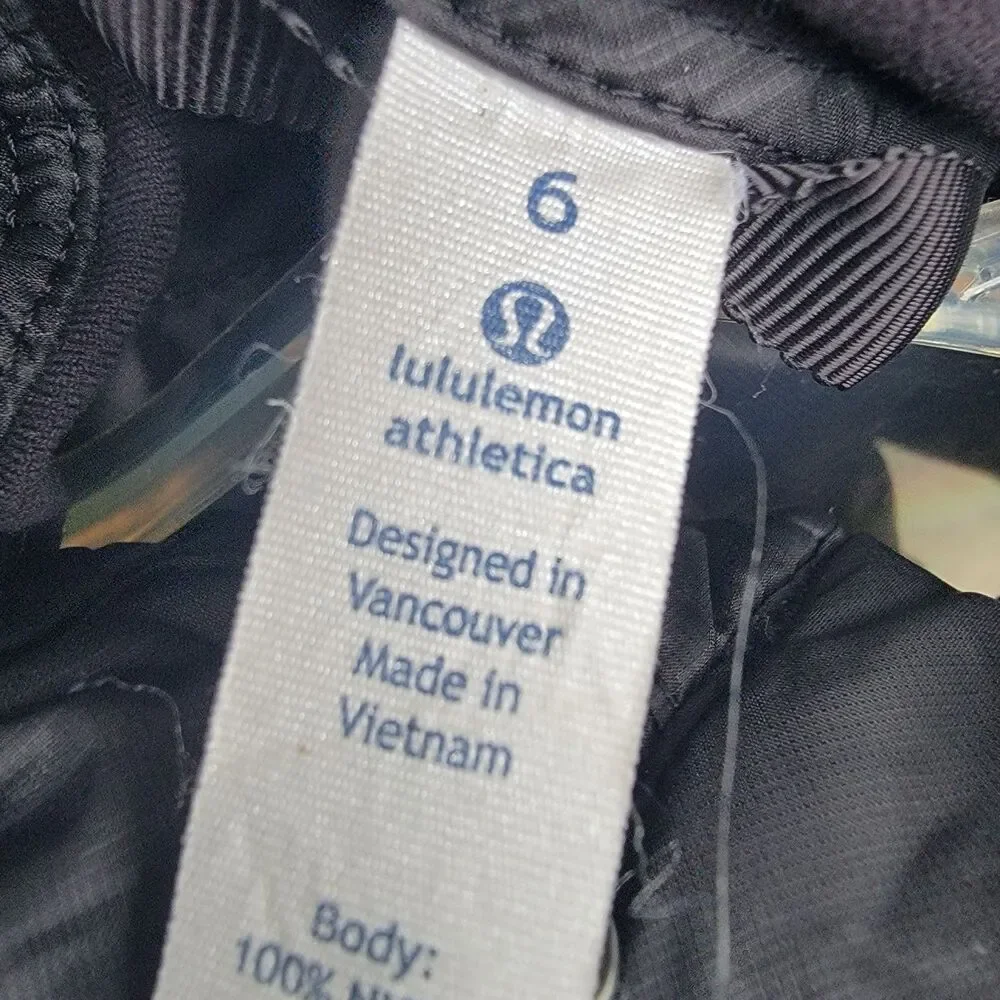 Lululemon Athletica Black Down For A Run Zip-Up Puffer Vest Women's Size 6